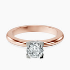 18kt Rose Gold Cordelia Knife Edge Solitaire Lab Diamond Ring front image