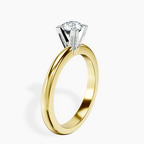 18kt Yellow Gold Cordelia Knife Edge Solitaire Lab Diamond Ring standing product image one