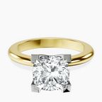 10kt Yellow Gold Cordelia Knife Edge Solitaire Lab Diamond Ring front image