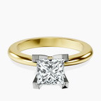 10kt Yellow Gold Cordelia Knife Edge Solitaire Lab Diamond Ring front image