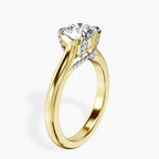 10kt Yellow Gold Agnes Criss cross Prong Solitaire 2mm Lab Diamond Ring standing product image one