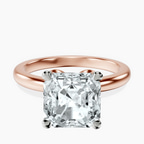 10kt Rose Gold Matilda Leaf Petal Solitaire Lab Diamond Ring front image