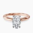 10kt Rose Gold Matilda Leaf Petal Solitaire Lab Diamond Ring front image