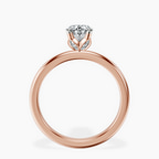 10kt Rose Gold Matilda Leaf Petal Solitaire Lab Diamond Ring side right image one
