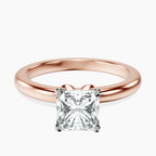 10kt Rose Gold Matilda Leaf Petal Solitaire Lab Diamond Ring front image