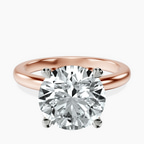 10kt Rose Gold Matilda Leaf Petal Solitaire Lab Diamond Ring front image