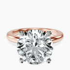 10kt Rose Gold Matilda Leaf Petal Solitaire Lab Diamond Ring front image