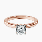 10kt Rose Gold Matilda Leaf Petal Solitaire Lab Diamond Ring front image