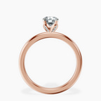 10kt Rose Gold Matilda Leaf Petal Solitaire Lab Diamond Ring side right image one