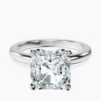 Platinum Matilda Leaf Petal Solitaire Lab Diamond Ring front image