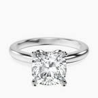 Platinum Matilda Leaf Petal Solitaire Lab Diamond Ring front image