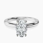 Platinum Matilda Leaf Petal Solitaire Lab Diamond Ring front image