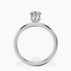 Platinum Matilda Leaf Petal Solitaire Lab Diamond Ring side right image one