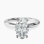 Platinum Matilda Leaf Petal Solitaire Lab Diamond Ring front image