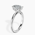Platinum Matilda Leaf Petal Solitaire Lab Diamond Ring standing product image one