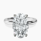 Platinum Matilda Leaf Petal Solitaire Lab Diamond Ring front image