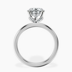 Platinum Matilda Leaf Petal Solitaire Lab Diamond Ring side right image one