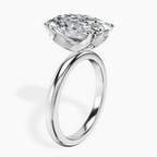 Platinum Matilda Leaf Petal Solitaire Lab Diamond Ring standing product image one