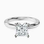Platinum Matilda Leaf Petal Solitaire Lab Diamond Ring front image