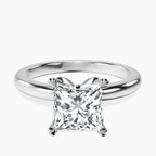 Platinum Matilda Leaf Petal Solitaire Lab Diamond Ring front image