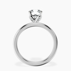 Platinum Matilda Leaf Petal Solitaire Lab Diamond Ring side right image one