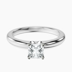 Platinum Matilda Leaf Petal Solitaire Lab Diamond Ring front image