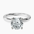18ct White Gold Matilda Leaf Petal Solitaire Lab Diamond Ring front image