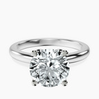 Platinum Matilda Leaf Petal Solitaire Lab Diamond Ring front image