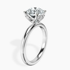 Platinum Matilda Leaf Petal Solitaire Lab Diamond Ring standing product image one