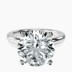 Platinum Matilda Leaf Petal Solitaire Lab Diamond Ring front image