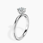 14kt White Gold Matilda Leaf Petal Solitaire Lab Diamond Ring standing product image one