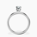 14kt White Gold Matilda Leaf Petal Solitaire Lab Diamond Ring side right image one