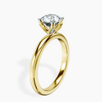 14kt Yellow Gold Matilda Leaf Petal Solitaire Lab Diamond Ring standing product image one