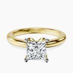 10kt Yellow Gold Matilda Leaf Petal Solitaire Lab Diamond Ring front image