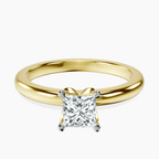 10kt Yellow Gold Matilda Leaf Petal Solitaire Lab Diamond Ring front image