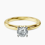 10kt Yellow Gold Matilda Leaf Petal Solitaire Lab Diamond Ring front image