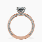 18kt Rose Gold Edith Lab Diamond Studded Petite Solitaire Lab Diamond Ring side right image one