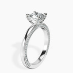 Platinum Edith Lab Diamond Studded Petite Solitaire Lab Diamond Ring standing product image one