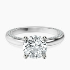 10kt White Gold Edith Lab Diamond Studded Petite Solitaire Lab Diamond Ring front image
