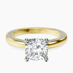 18kt Yellow Gold Edith Lab Diamond Studded Petite Solitaire Lab Diamond Ring front image