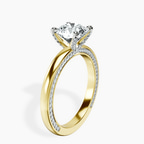 14kt Yellow Gold Edith Lab Diamond Studded Petite Solitaire Lab Diamond Ring standing product image one