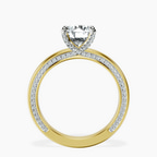 14kt Yellow Gold Edith Lab Diamond Studded Petite Solitaire Lab Diamond Ring side right image one