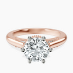 18ct Rose Gold Esther Tacori Style Solitaire Lab Diamond Ring front image