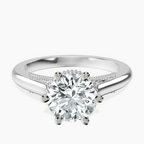 10kt White Gold Esther Tacori Style Solitaire Lab Diamond Ring front image