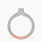 18kt Rose Gold Eternia Criss Cross Side Halo Lab Diamond Ring side right image one