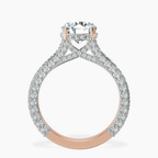 18kt Rose Gold Eternia Criss Cross Side Halo Lab Diamond Ring side right image one