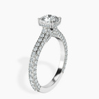 1.49 ct. cushion Eternia lab diamond ring in platinum standing product image one