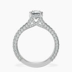 1.49 ct. cushion Eternia lab diamond ring in platinum side right image one