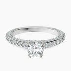 10kt White Gold Eternia Criss Cross Side Halo Lab Diamond Ring front image