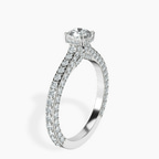 10kt White Gold Eternia Criss Cross Side Halo Lab Diamond Ring standing product image one